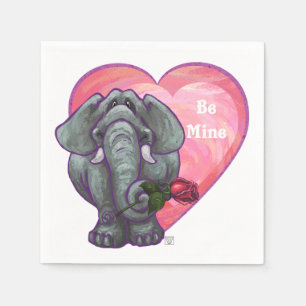 Elephant Valentine's Day Napkin