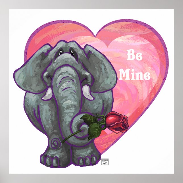 Elephant Valentine's Day Poster (Front)