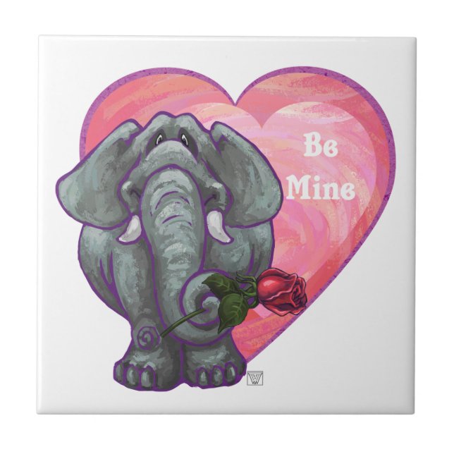 Elephant Valentine's Day Tile (Front)