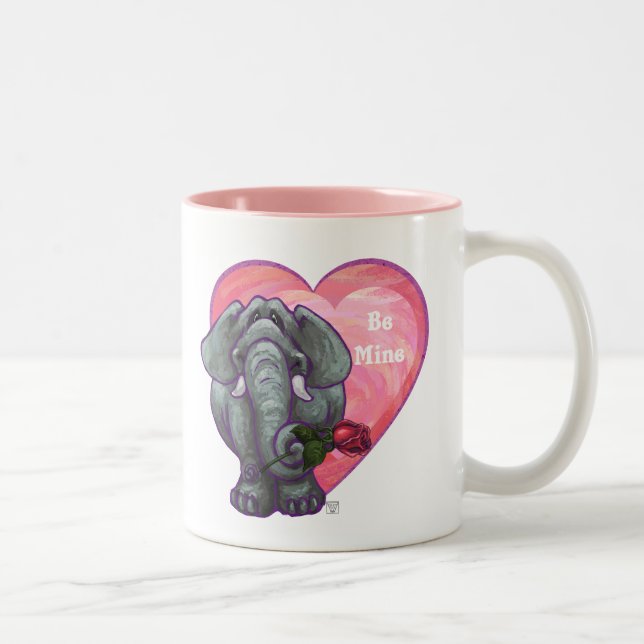 Elephant Valentine's Day Two-Tone Coffee Mug (Right)