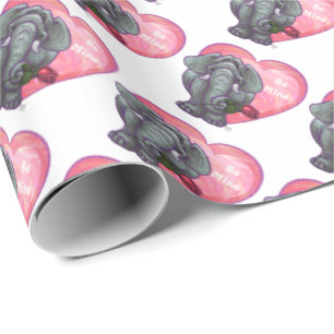 Elephant Valentine's Day Wrapping Paper