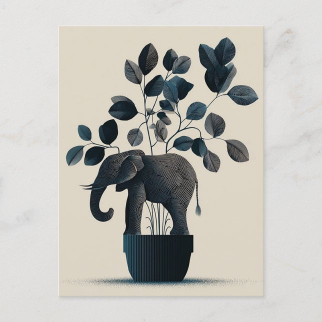 ELEPHANT VASE #1 POSTCARD (Front)