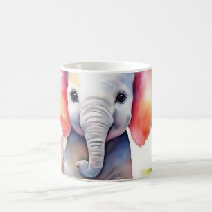 Elephant Vibrant Watercolor Coffee Mug