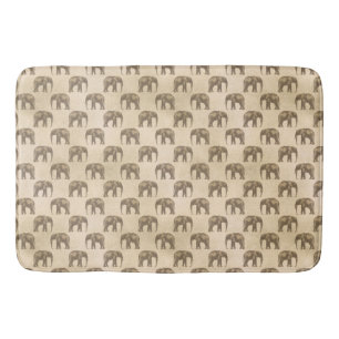 Elephant Vintage Elegant Chic Animals Bath Mat