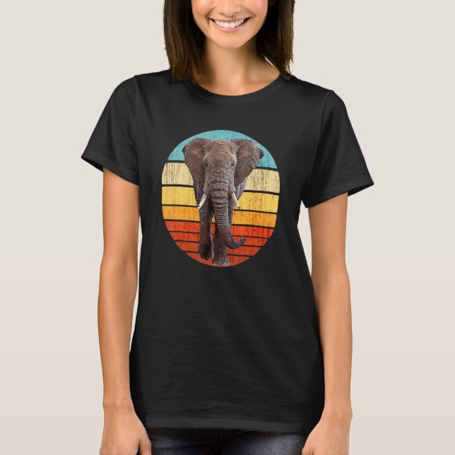 Elephant - Vintage Retro Sunset - Elephant Paradis T-Shirt (Front)
