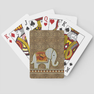 Elephant Walk Monogram Cheetah ID390 Playing Cards