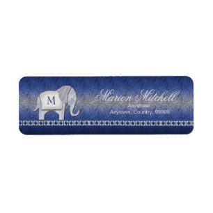 Elephant Walk Monogram Silver/Blue ID390