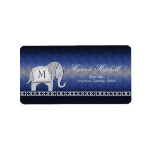 Elephant Walk Monogram Silver/Blue ID390 Label