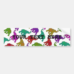 Elephant Walk pattern tiles design Bumper Sticker