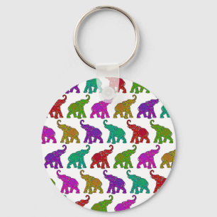 Elephant Walk pattern tiles design Key Ring
