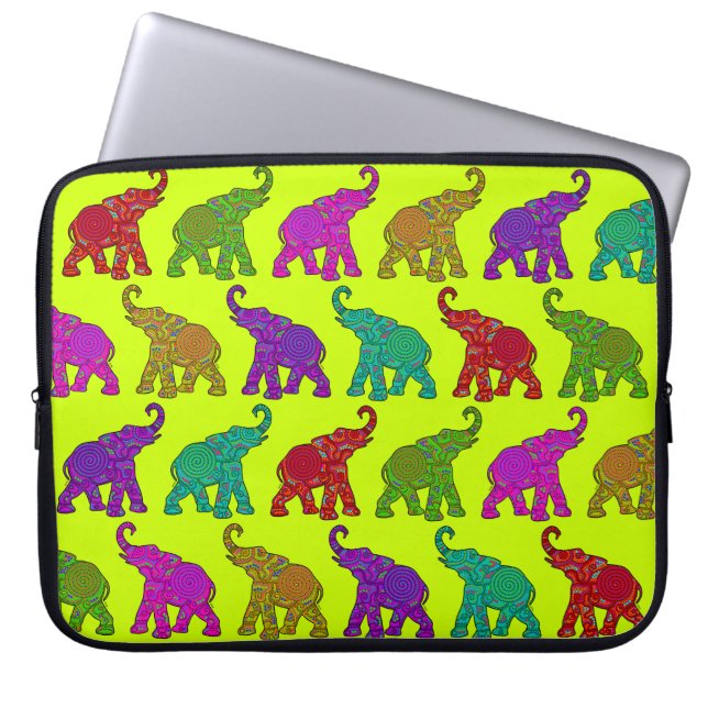 Elephant Walk pattern tiles design Laptop Sleeve (Front)