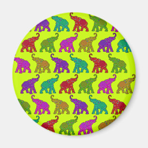 Elephant Walk pattern tiles design Magnet