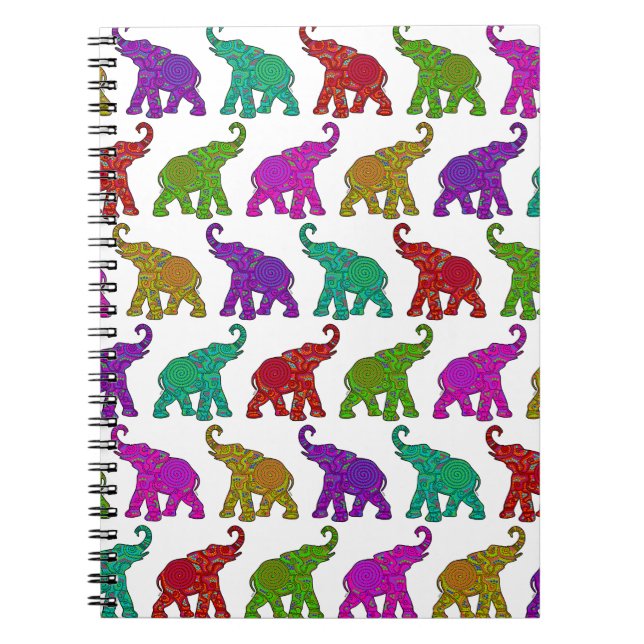 Elephant Walk pattern tiles design Notebook (Front)