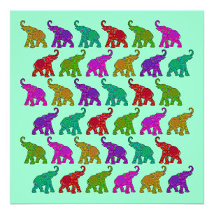 Elephant Walk pattern tiles design Photo Print