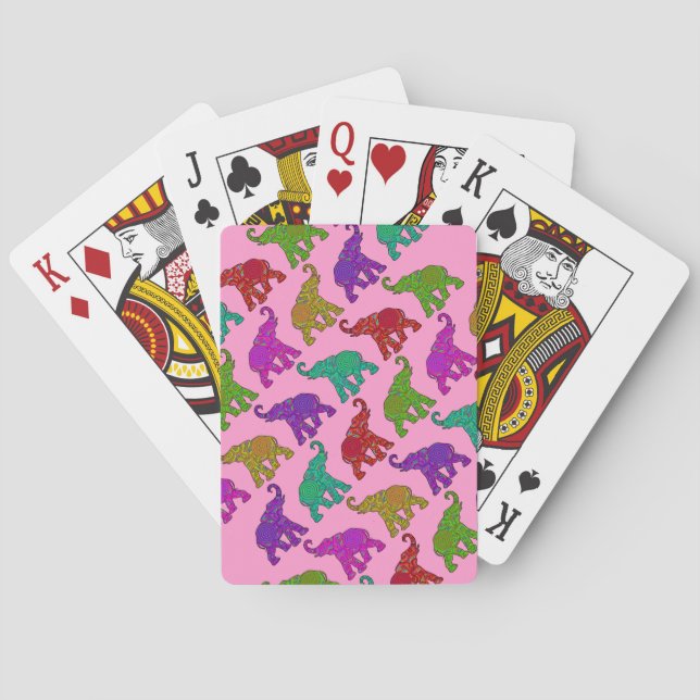 Elephant Walk pattern tiles design Playing Cards (Back)