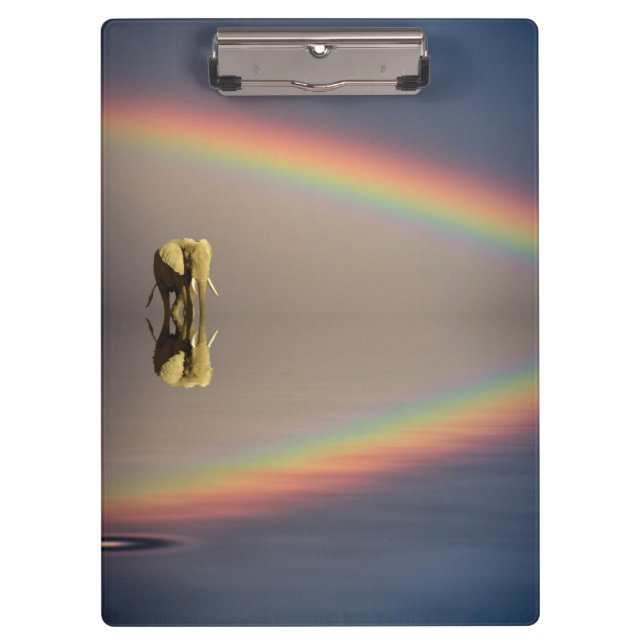 Elephant, Water & Rainbow, Kenya Clipboard (Front)