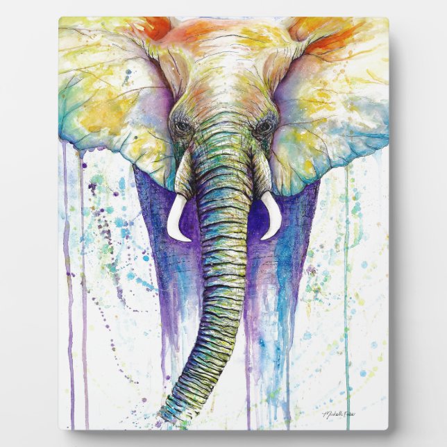 Elephant watercolor art plaque (Front)