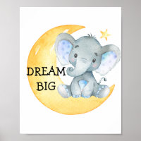 Elephant Watercolor Dream Big Baby Boy Nursery