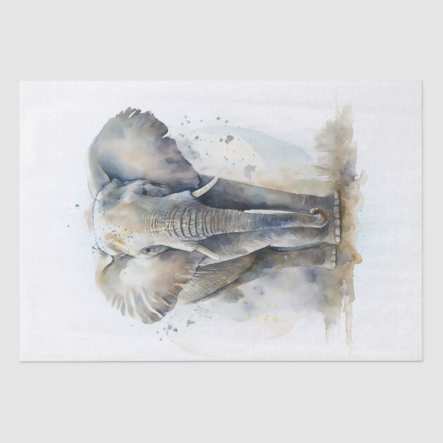 Elephant Watercolor Tissue Paper (Front)