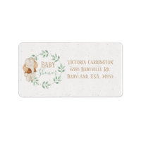 Elephant Watercolor Wreath Baby Shower Invitation