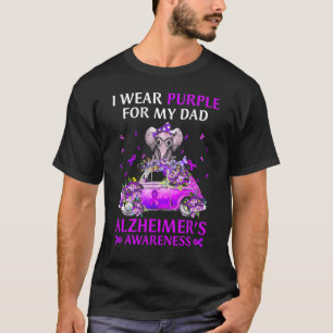 Elephant Wear Purple For My Dad Alzheimer's Dement T-Shirt