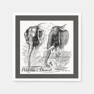Elephant Wedding Napkin
