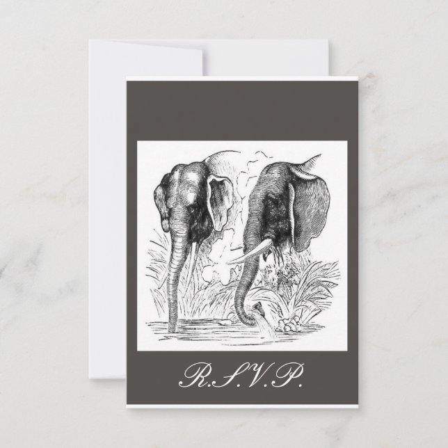 Elephant Wedding RSVP (Front)