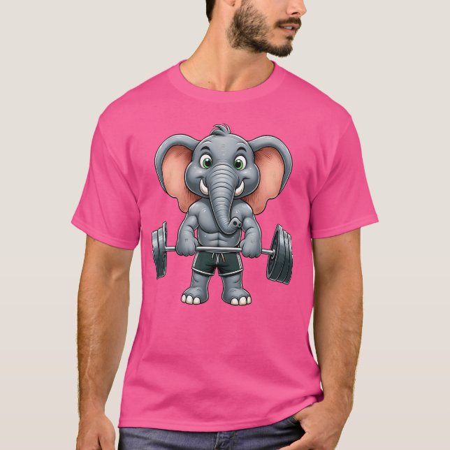 Elephant Weightlifting Fitness Gym Training Bodybu T-Shirt (Front)