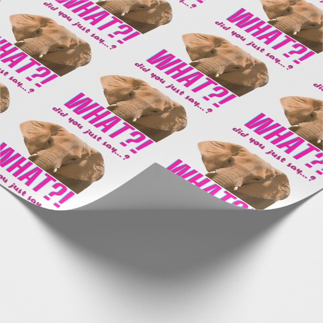 Elephant What Did You Just Say? Wrapping Paper (Corner)