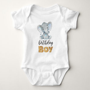 Elephant Wild One 1st Birthday Baby Bodysuit