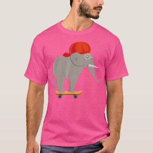 Elephant Wildlife Animal Skater Safari Vacation T-Shirt