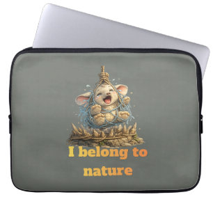 Elephant Wildlife Conservation Awareness Design  Laptop Sleeve