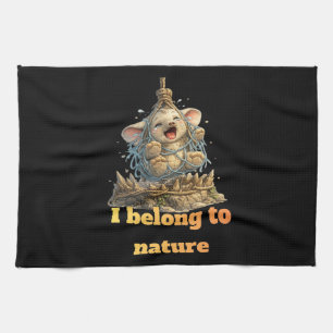 Elephant Wildlife Conservation Awareness Design Tea Towel