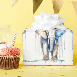 Elephant Wildlife & Nature Water Colour Set Wrapping Paper