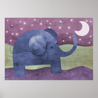 Elephant wishes upon a star - poster prints