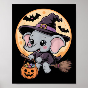 Elephant Witch Hat Pumpkin Halloween Costume Men W Poster