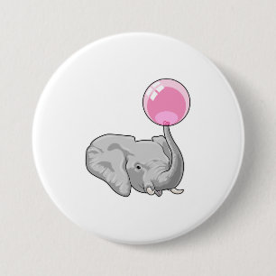 Elephant with Balloon 7.5 Cm Round Badge