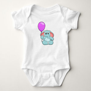 Elephant with Balloon Baby Bodysuit