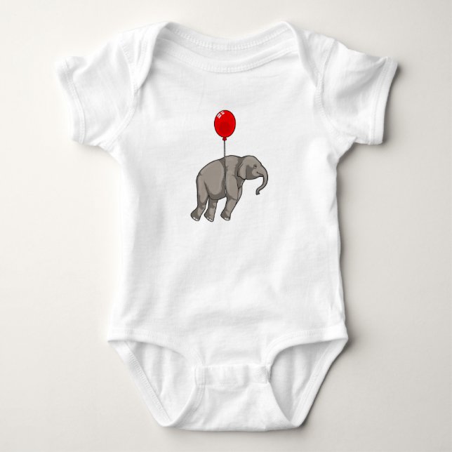 Elephant with Balloon Baby Bodysuit (Front)
