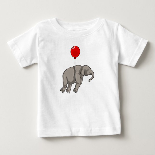 Elephant with Balloon Baby T-Shirt (Front)