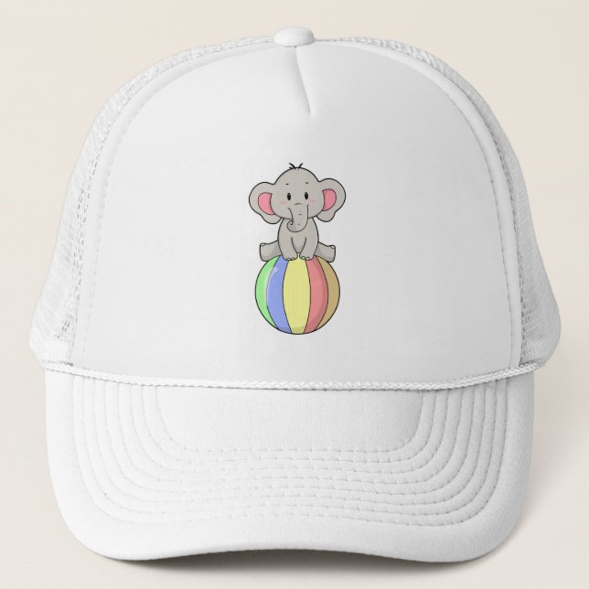 Elephant with Balloon Trucker Hat (Front)