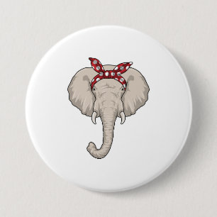 Elephant with Bandana 7.5 Cm Round Badge