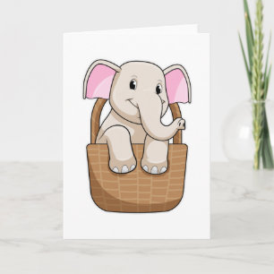 Elephant with Basket Card