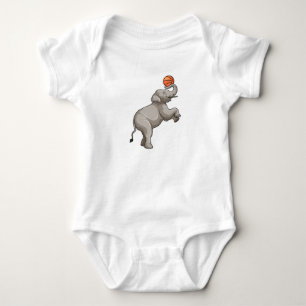 Elephant with Basketball Baby Bodysuit