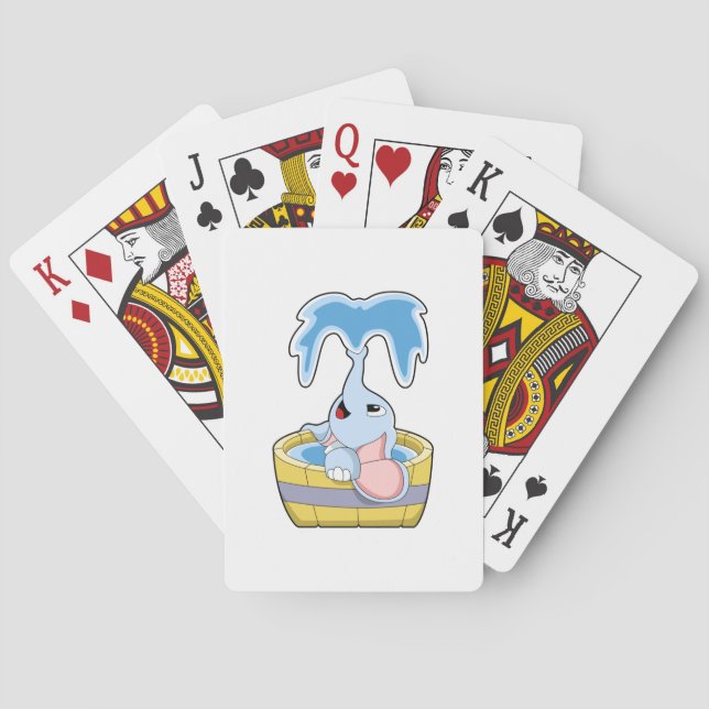 Elephant with Bathtub full of Water Playing Cards (Back)