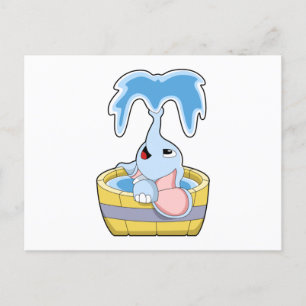 Elephant with Bathtub full of Water Postcard
