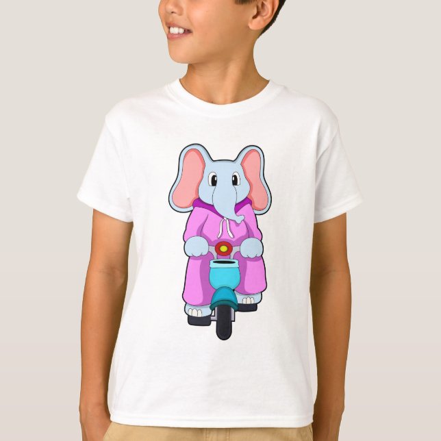 Elephant with Bicycle T-Shirt (Front)