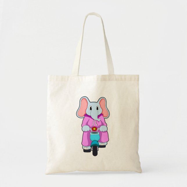 Elephant with Bicycle Tote Bag (Front)