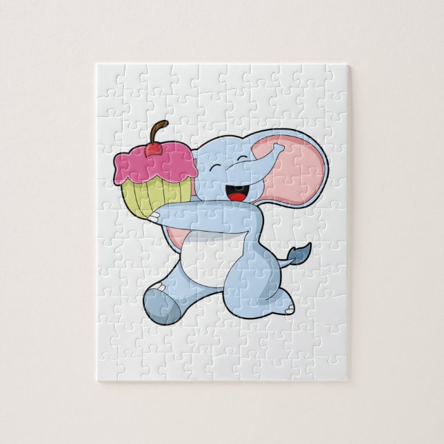 Elephant with Cake Jigsaw Puzzle (Vertical)