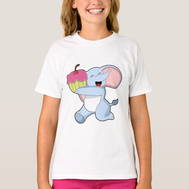 Elephant with Cake T-Shirt (Front)